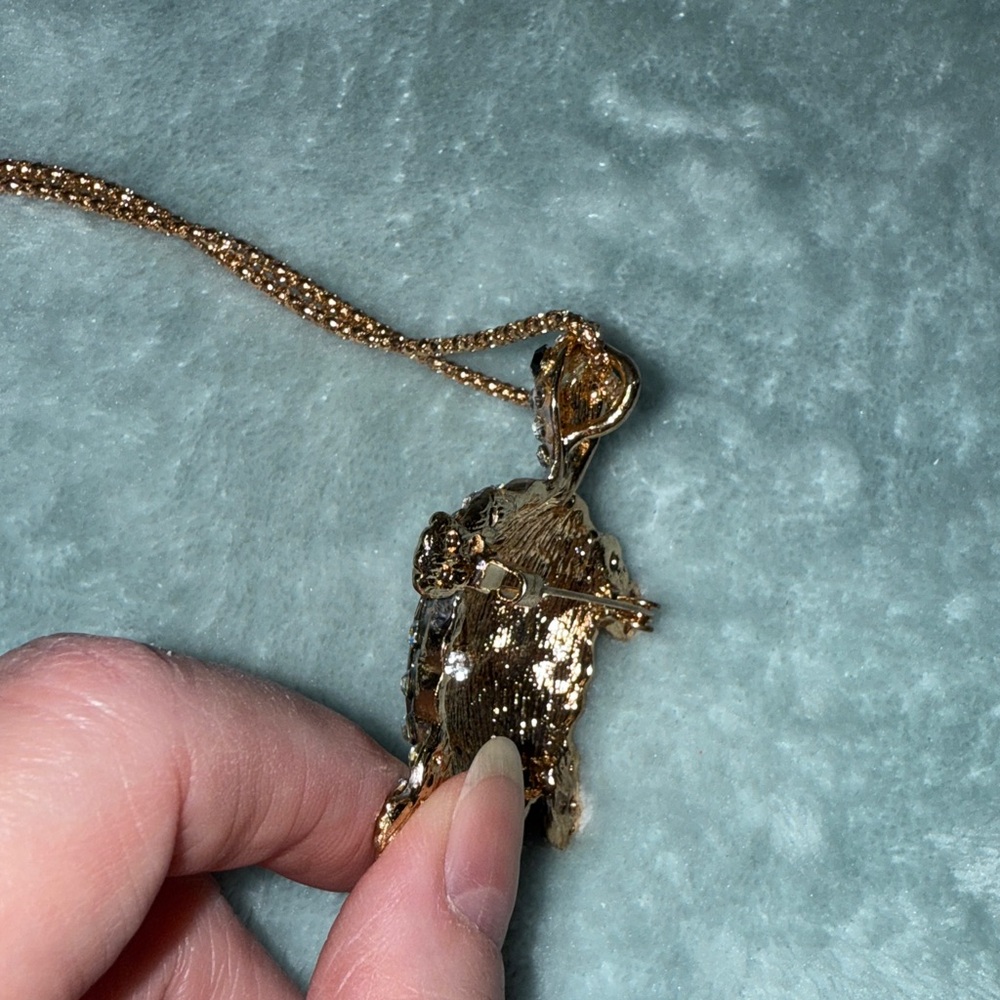 Betsey Johnson Multicolor Turtle Pendant with Gold Chain - Picture 6 of 9